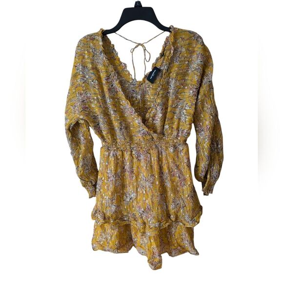 The Kooples Floral Print Ruffle Trimmed Silk Blend Crepe Dress Size 3 (6/8) - Picture 2 of 9